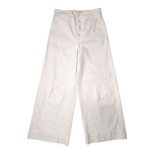 Madewell Emmett Pants Wide-Leg High Waist Crop Sailor Coastal Yacht Size 25